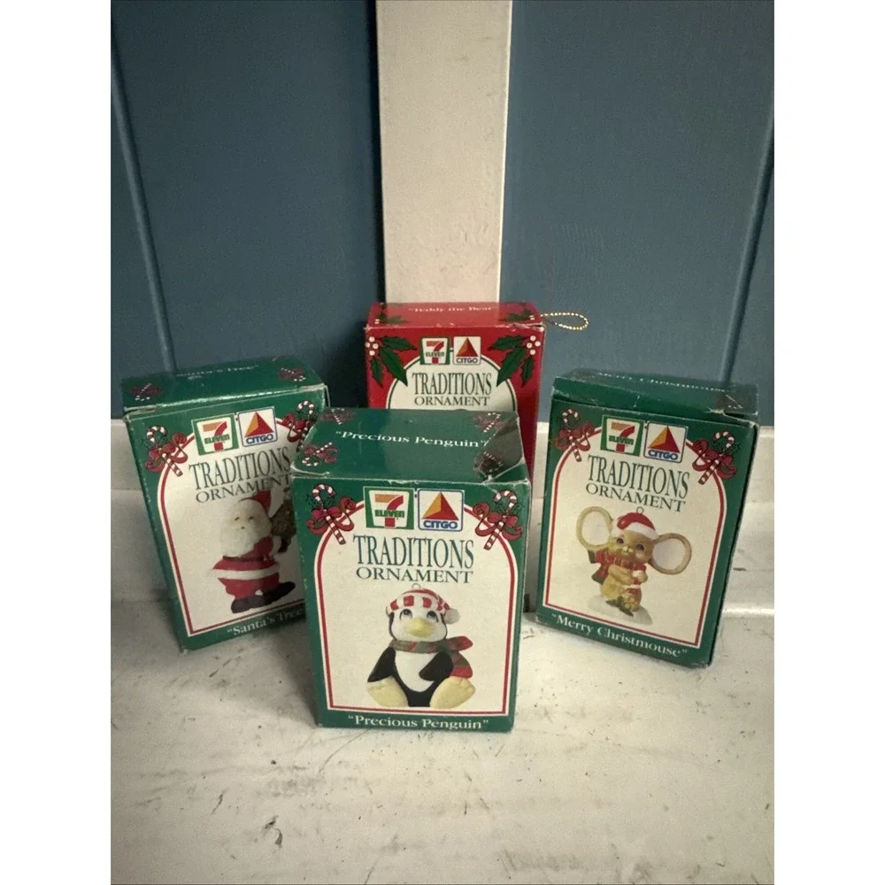 1993 7-Eleven Citgo Traditions Ornament Mixed‎ Lot Of 4 Ornament Lot New